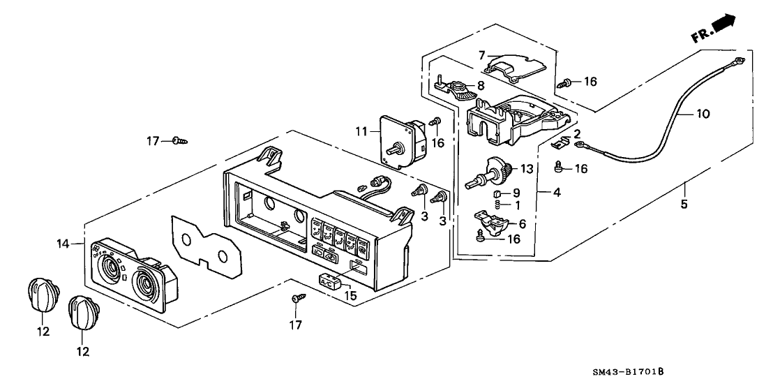 79620-SM4-A01 Honda Switch Assy., Mode Control (A/C) (Alps)