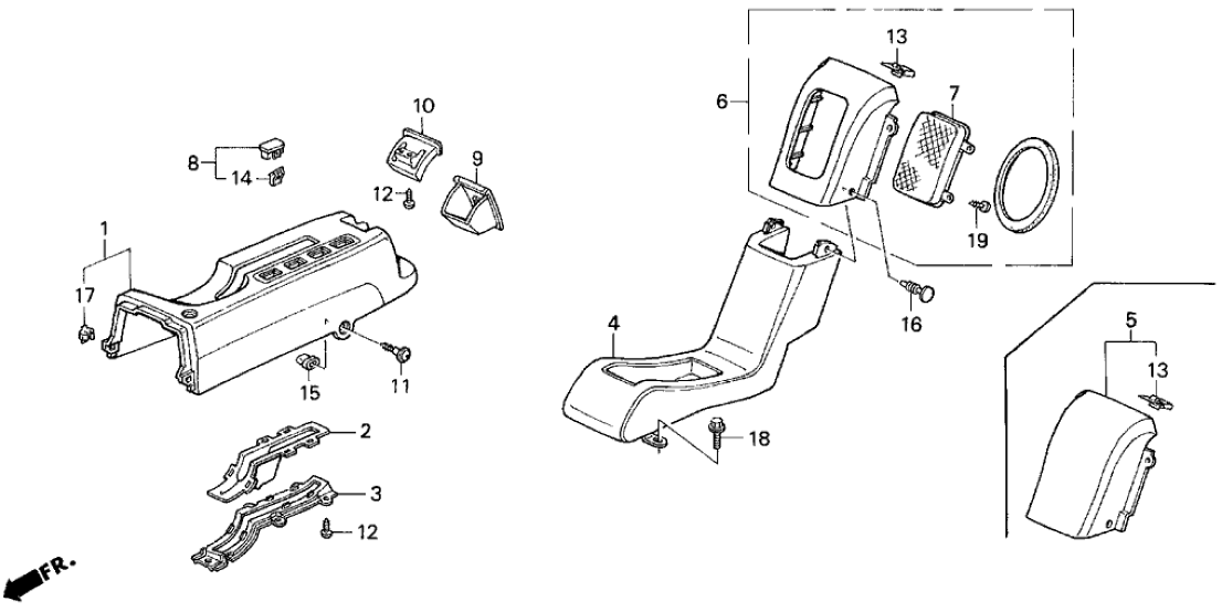 Honda 77301-SS0-J00ZA Console, Center *NH167L* (GRAPHITE BLACK)