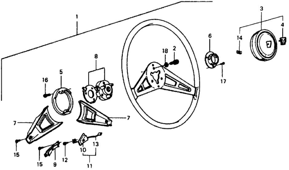 Honda 53161-594-911 Button, Horn