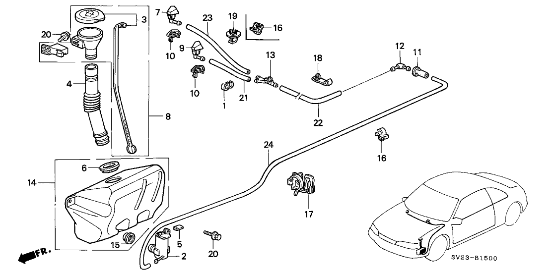 Honda 76810-SV1-A02ZT Nozzle, Passenger Side Windshield Washer (San Marino Red)