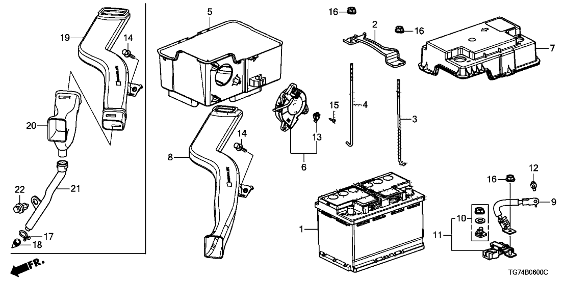 Honda 31531-TZ5-A11 Cover Assy., Battery (L3)