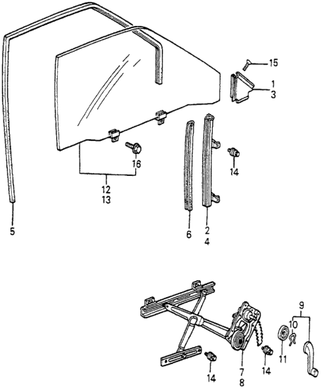 Honda 75216-SA5-010 Sash, R. FR. Door