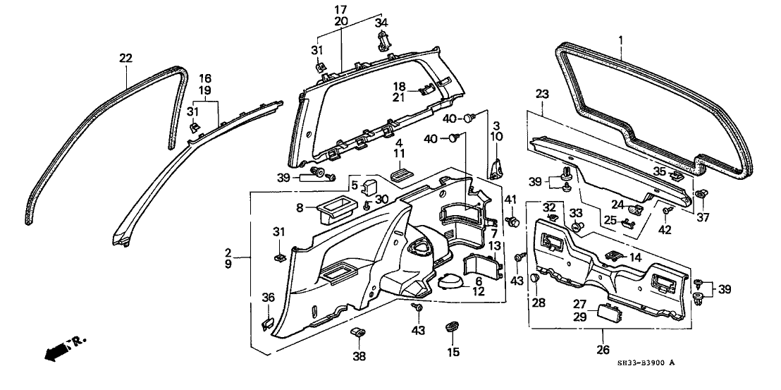 Honda 84135-SH3-000ZE Lid, R. Quarter Lock *NH154L* (SLEEK GRAY)