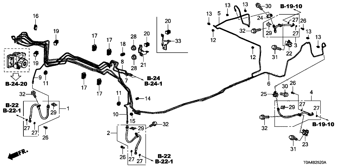 Honda 46438-T0A-A00 Bracket, L. RR. Brake Hose