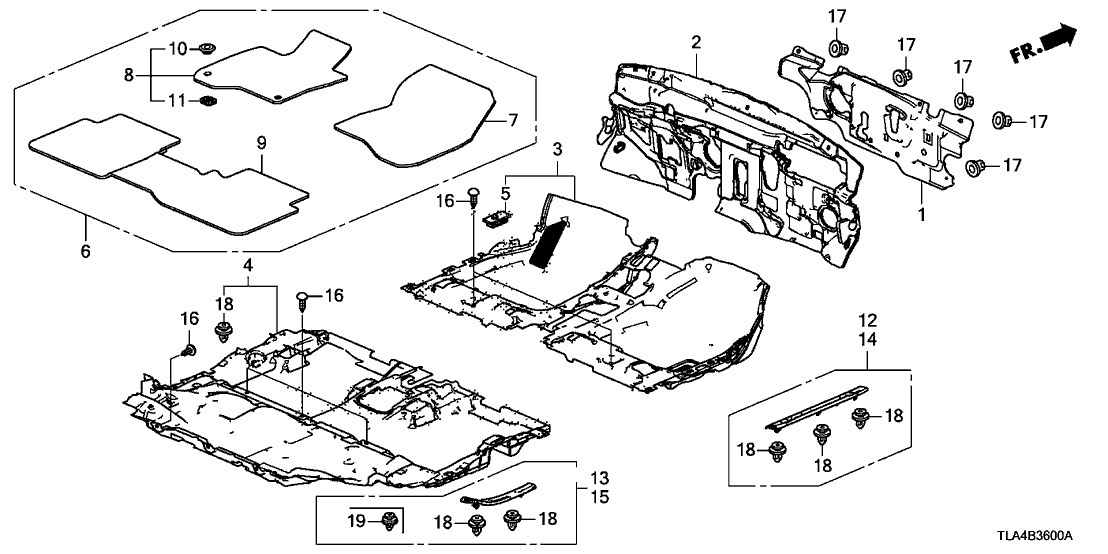 Honda 83301-TNY-A01ZA CARPET ASSY., FR. FLOOR *NH900L* (DEEP BLACK)