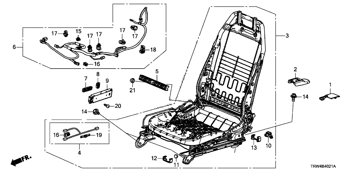 Honda 81162-TRT-A01 Cord SWS R, FR. Seat