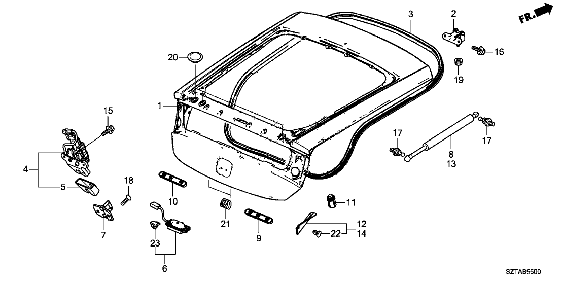 Honda 68100-SZT-A90ZZ Tailgate (DOT)