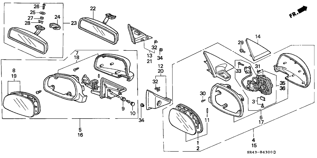 Honda 04766-SR3-000 Actuator Set, L. Door Mirror