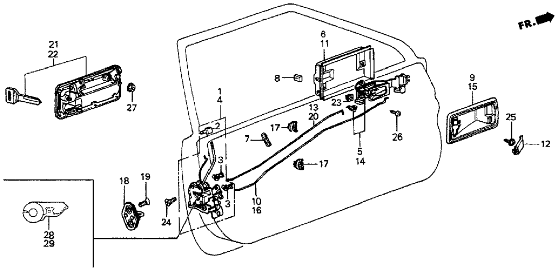 Honda 75512-SB0-921 Cover, R. Inside Handle