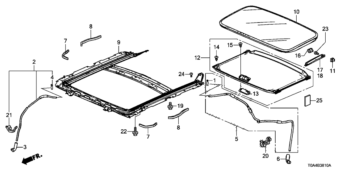 Honda 70065-T1G-E00 Tube, L. RR. Drain (Sunroof)