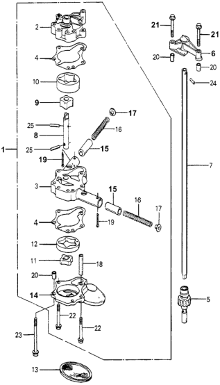 Honda 15125-689-000 Shaft, Oil Pump