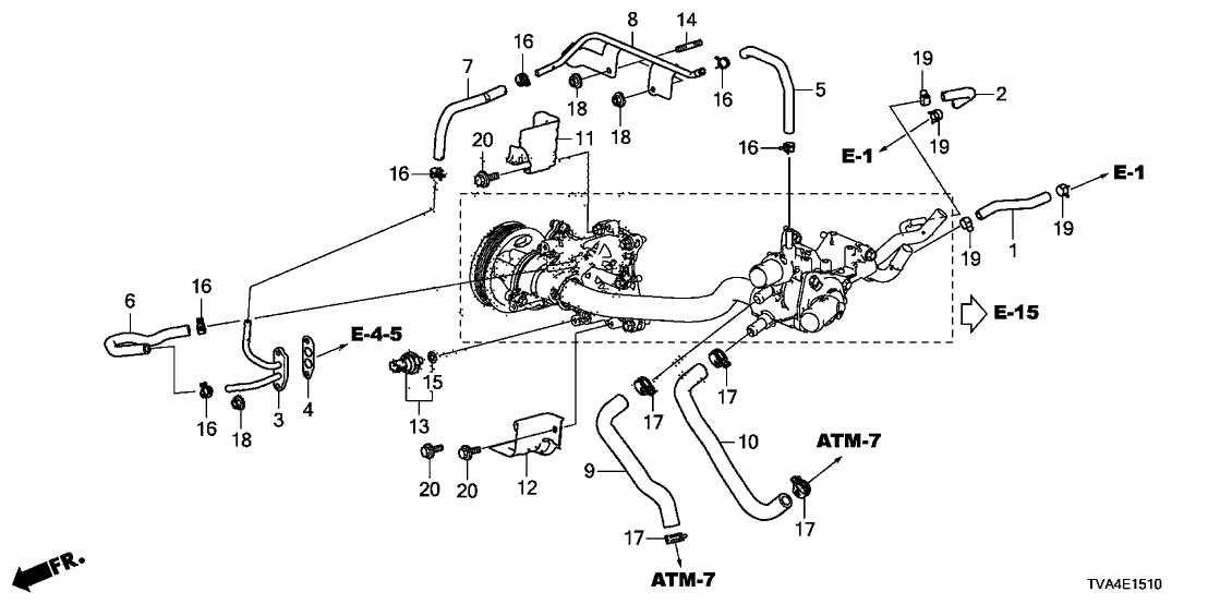 Honda 19522-6A0-A01 Pipe, Turbocharger Water