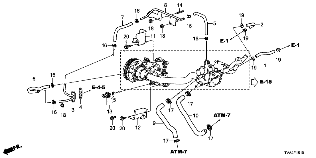 Honda 19529-6A0-A01 Hose, Turbocharger Water Outlet (A)