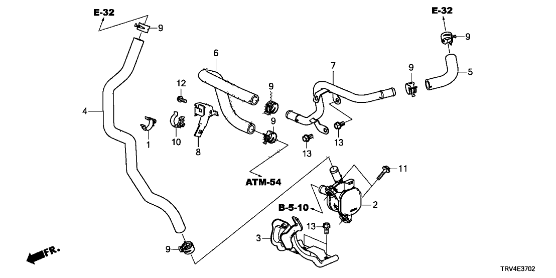 Honda 1J404-5WP-A00 Hose, Motor In