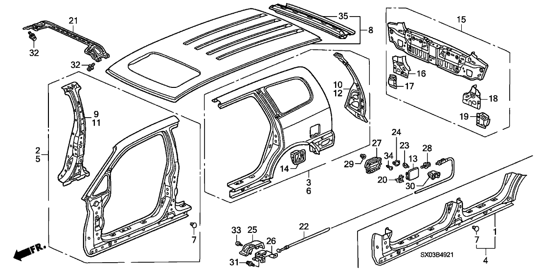 Honda 04645-SX0-300ZZ Panel Set, L. FR. (Outer)