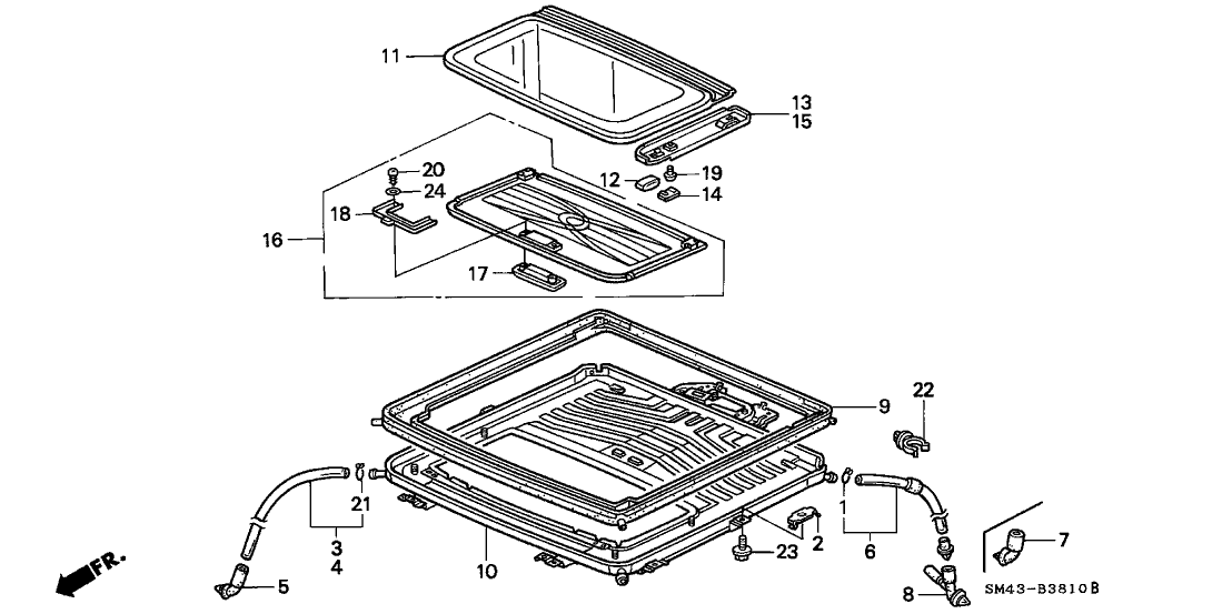 Honda 70625-SM4-003 Cover, L. Stay