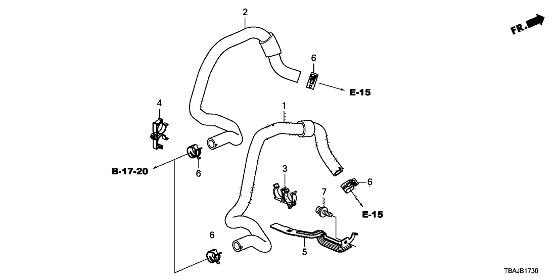 Honda 79721-TBC-A00 Hose Assy,Water I