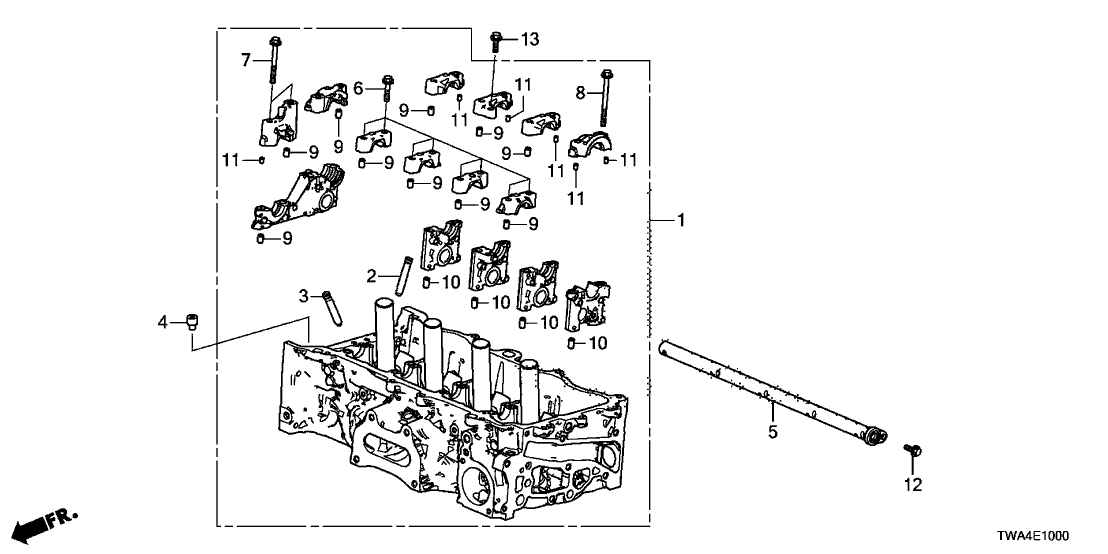 Honda 12100-6C1-A00 Cylinder Head Assembly