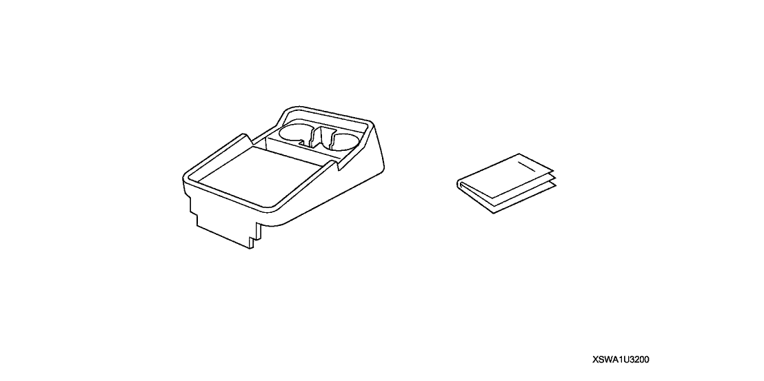 Honda 08U32-SWA-130 Armrest Tray, RR. Gray *NH598L* (ATLAS GRAY)