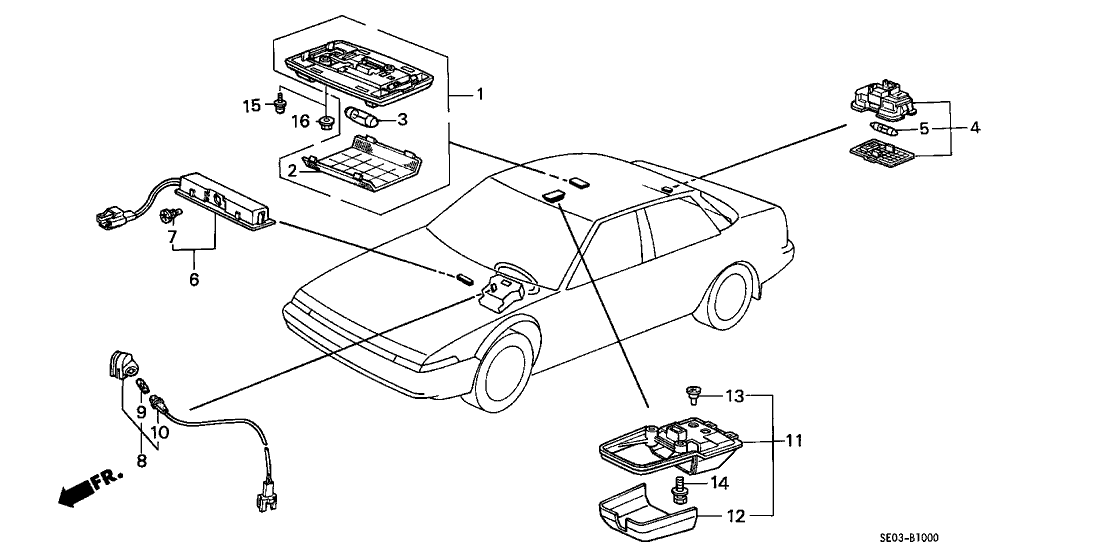 Honda 34250-SE3-003ZD Light Assembly, Interior (Lofty Beige)