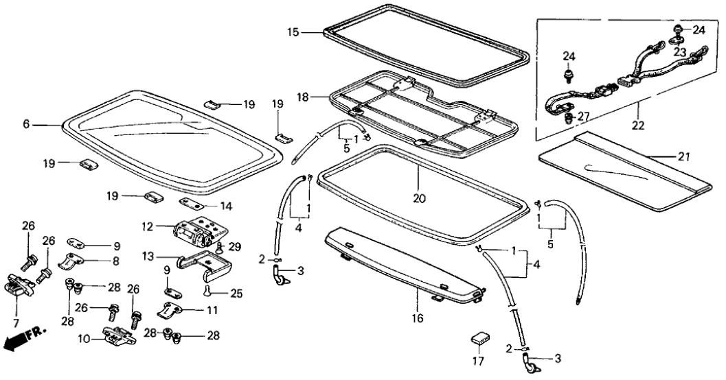 Honda 71921-SB3-981 Hinge, R. Sunroof Female