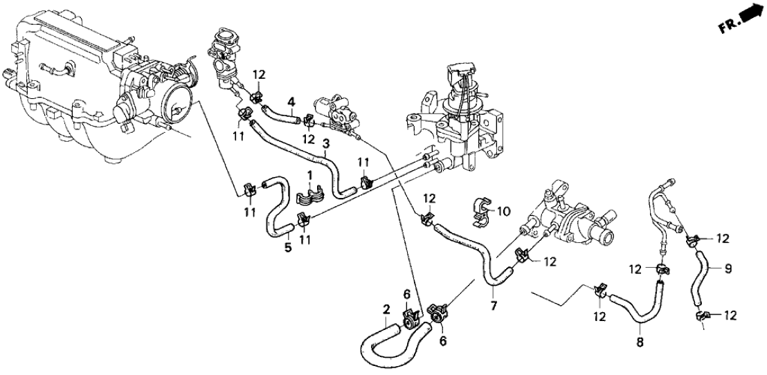 Honda 19515-P12-A00 Hose B, Breather Heater