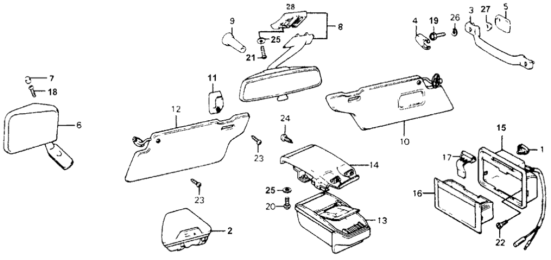 Honda 88140-671-672 Mirror, Rearview