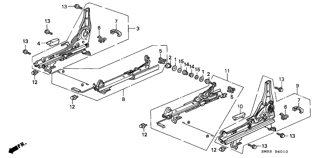 Honda 81550-SM4-A01 Slide, L. Reclining (Outer)