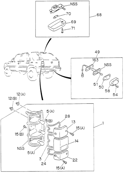 Honda 8-97068-735-1 Lamp Assy., L. RR. Combination