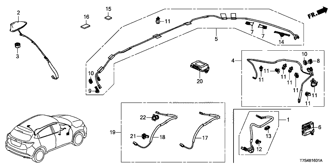 Honda 39113-T7S-A01 CORD ASSY., USB