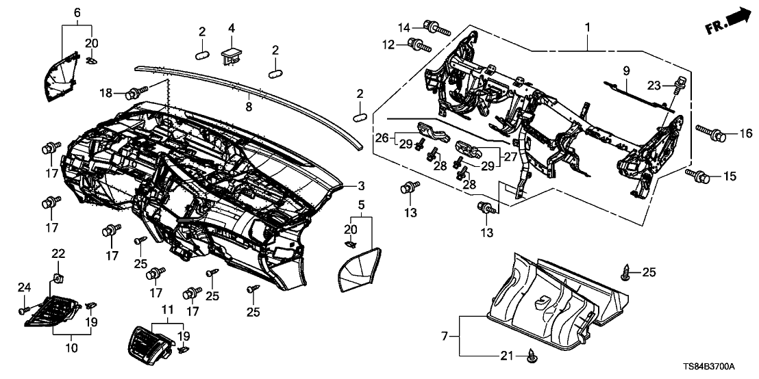 Honda 77100-TR6-A00ZP Panel Assy., Instrument (Typen)