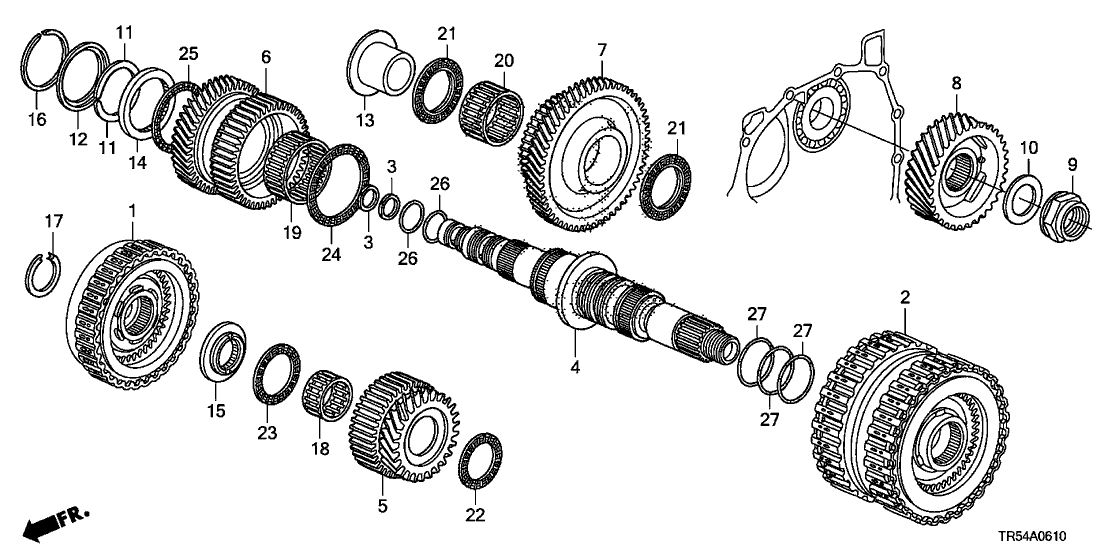 Honda 23230-RG5-000 Shaft, Secondary