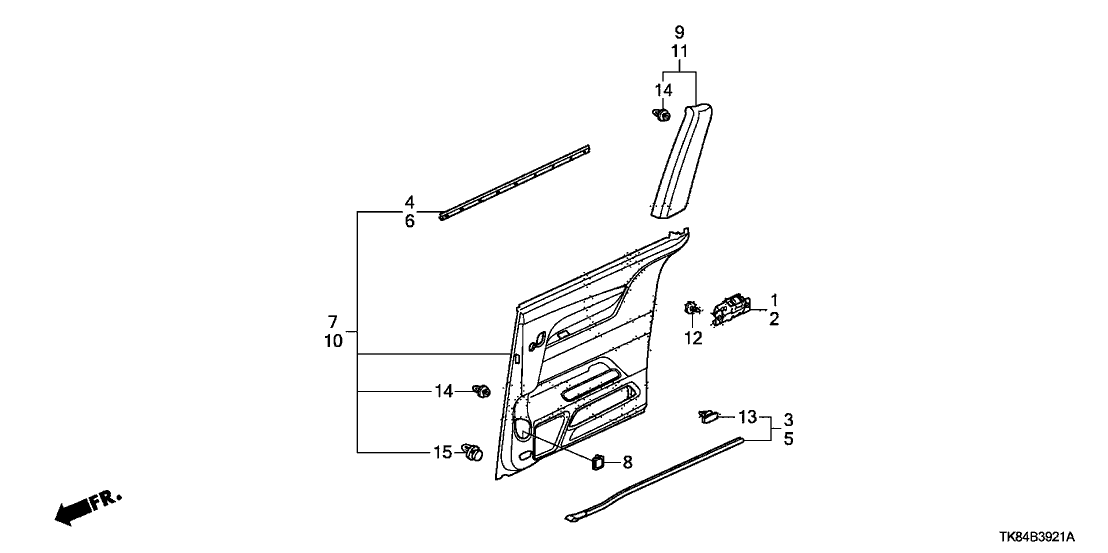 Honda 83701-TK8-A12ZG Lining, R. Slide Door *YR400L*