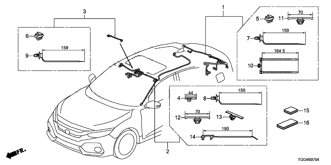 Honda 32156-TBA-A00 Sunroof Subcord