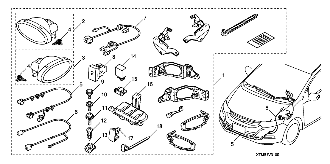 Honda 08V31-S9A-10165 Screw, Foglight (M4)