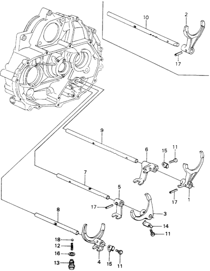 24201-PA0-960 Honda Fork, Fifth Gearshift
