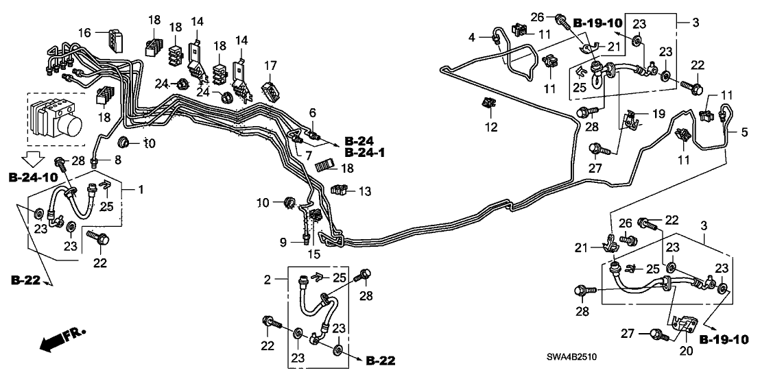 Honda 46392-SWA-A00 Clip, Brake Pipe