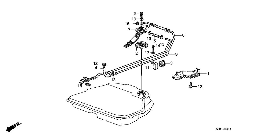 Honda 17702-SE0-931 Hose, Fuel Pipe Return