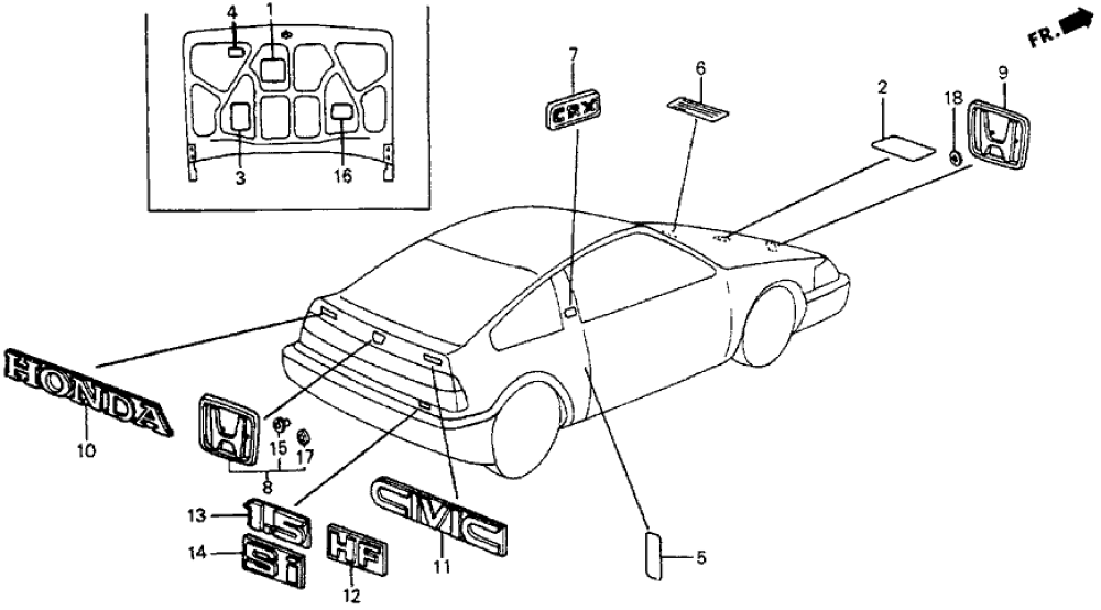 Honda 87539-PE1-710 Label, Idle Caution