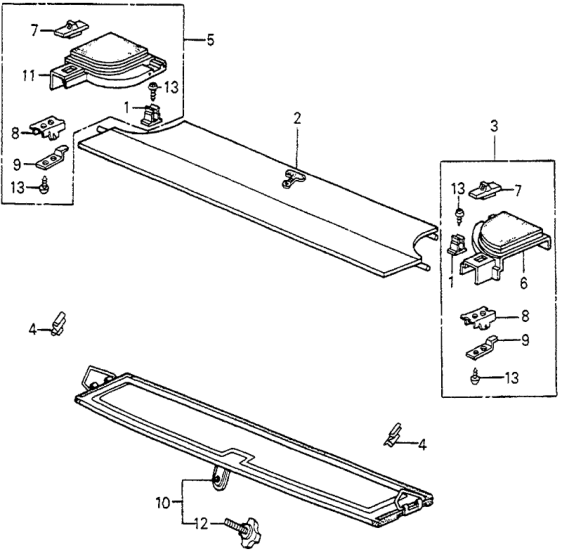 Honda 83885-SA5-020ZH Shelf Assy., R. Side *YR62L* (PROPER BROWN)