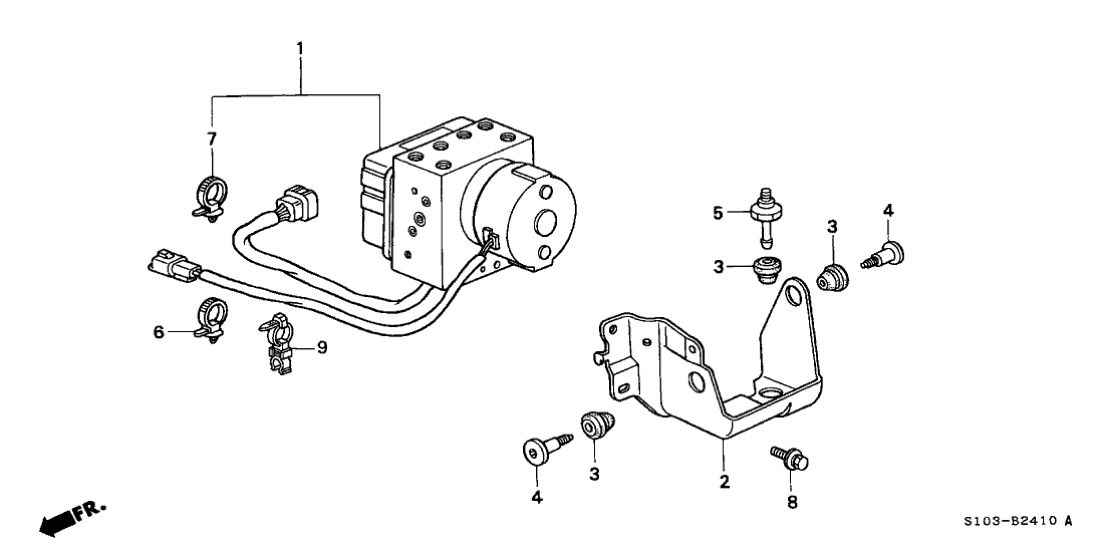 Honda 57103-S10-A01 Clip Assy., ABS Modulator Harness