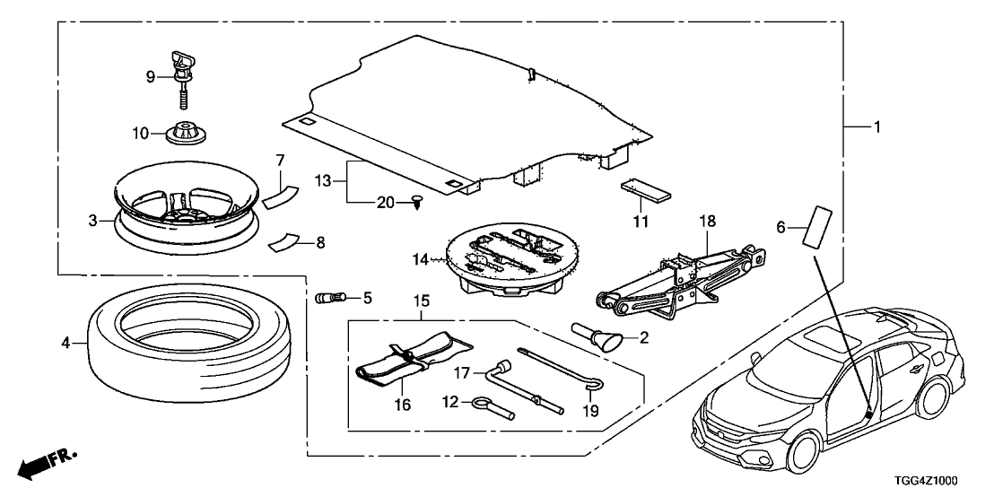 Honda 42762-TGH-A40 Placard Spec, Usa