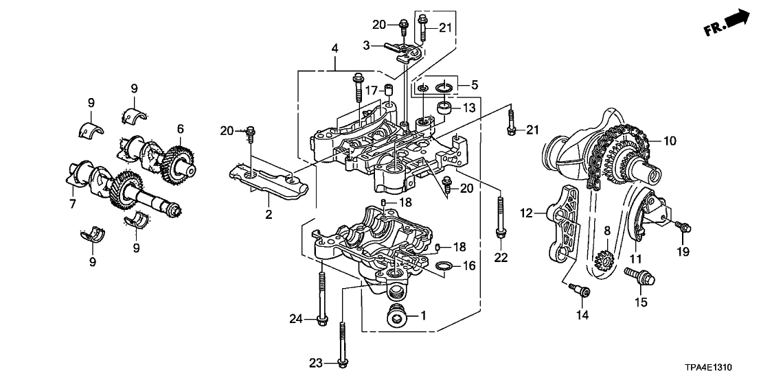 Honda 13420-6C1-A00 Shaft, RR. Balancer