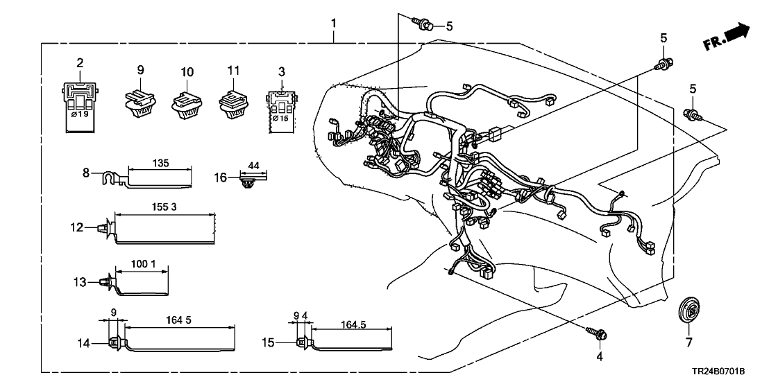 Honda 32117-TR2-A50 Wire Harness, Instrument