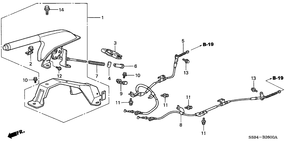 Honda 47105-S5B-J21ZB Lever Assy., Parking Brake *NH167L* (GRAPHITE BLACK)