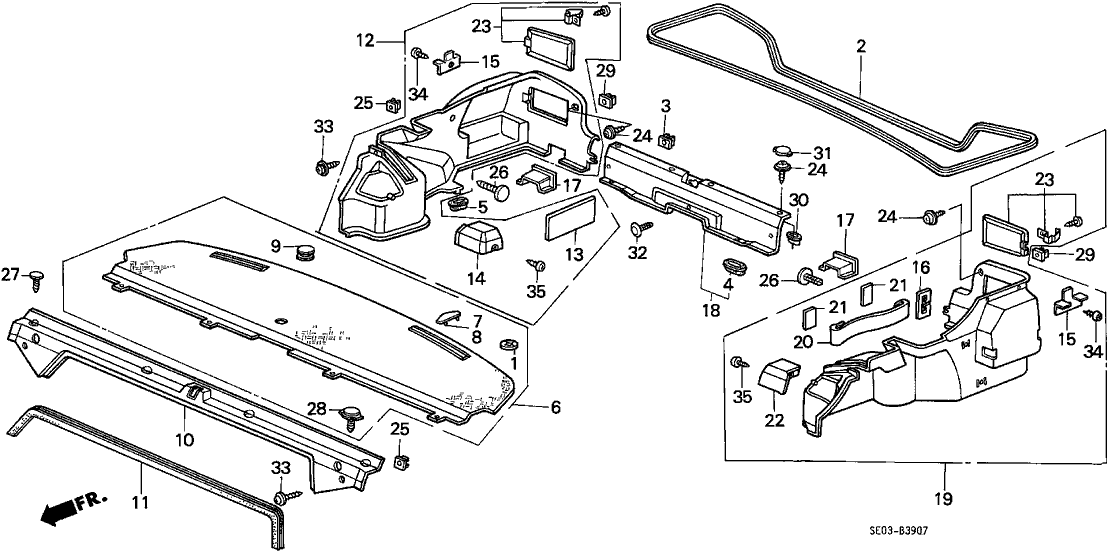 Honda 84656-SE3-000 Stopper, Trunk Side Garnish