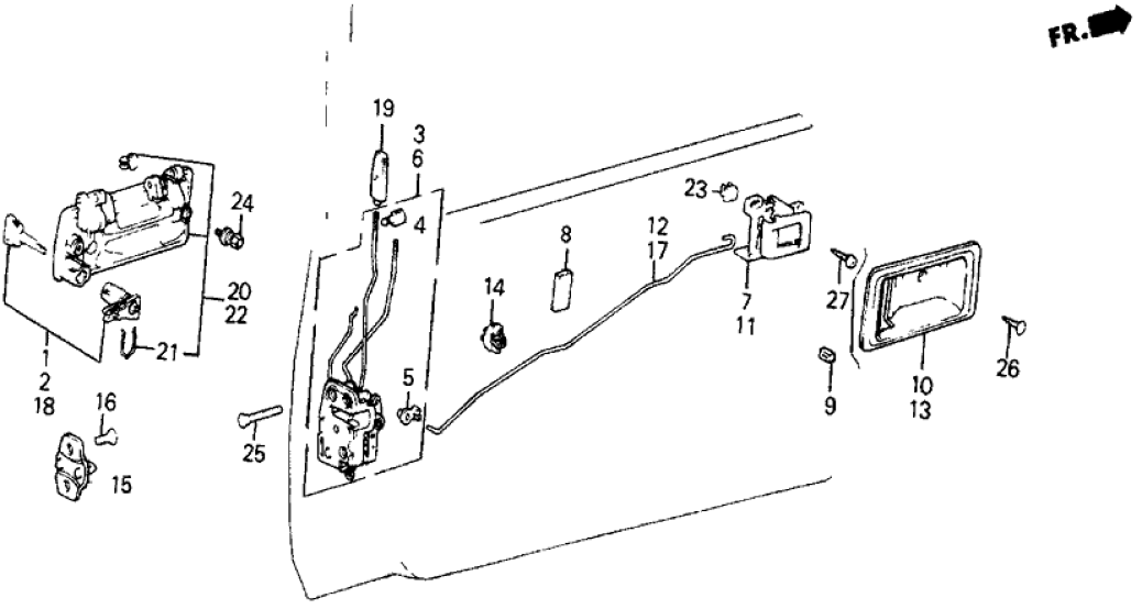 Honda 75525-SB6-003 Rod, R. FR. Inside