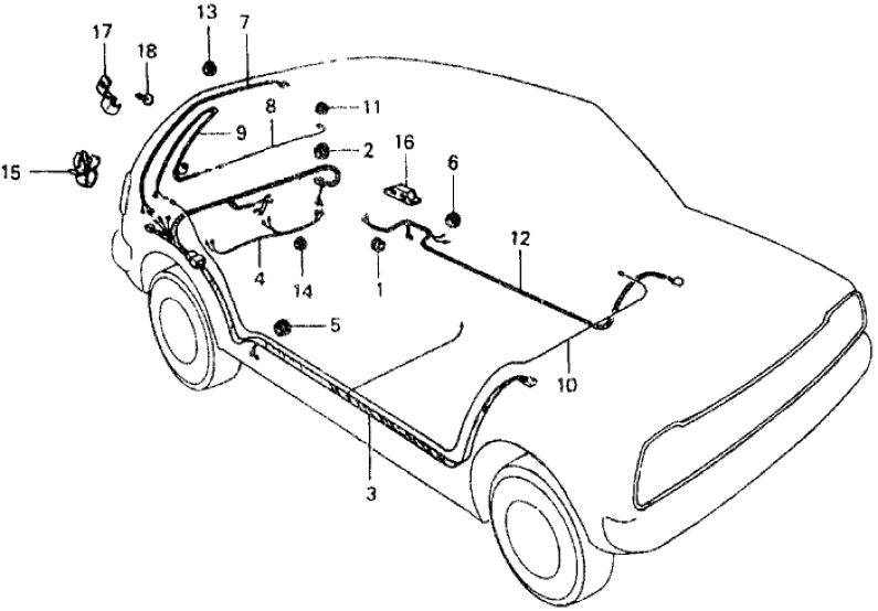 Honda 32108-673-000 Wire Harness, RR.