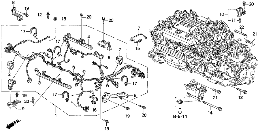 Honda 32128-P0G-A00 Holder, Harness