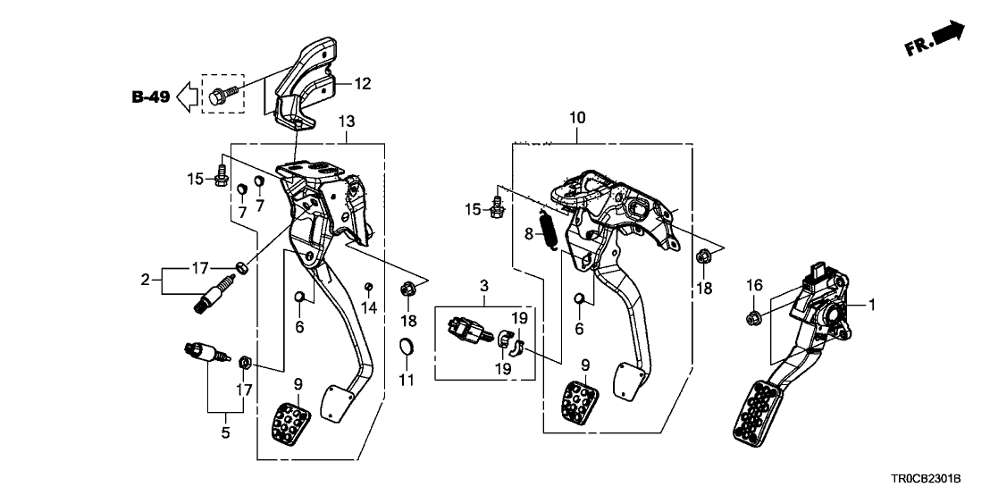 Honda 46910-TR0-L41 Pedal, Clutch